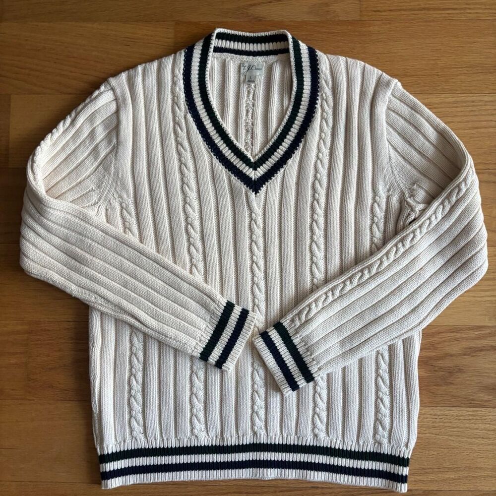 J. Crew Navy Green Cricket Sweater